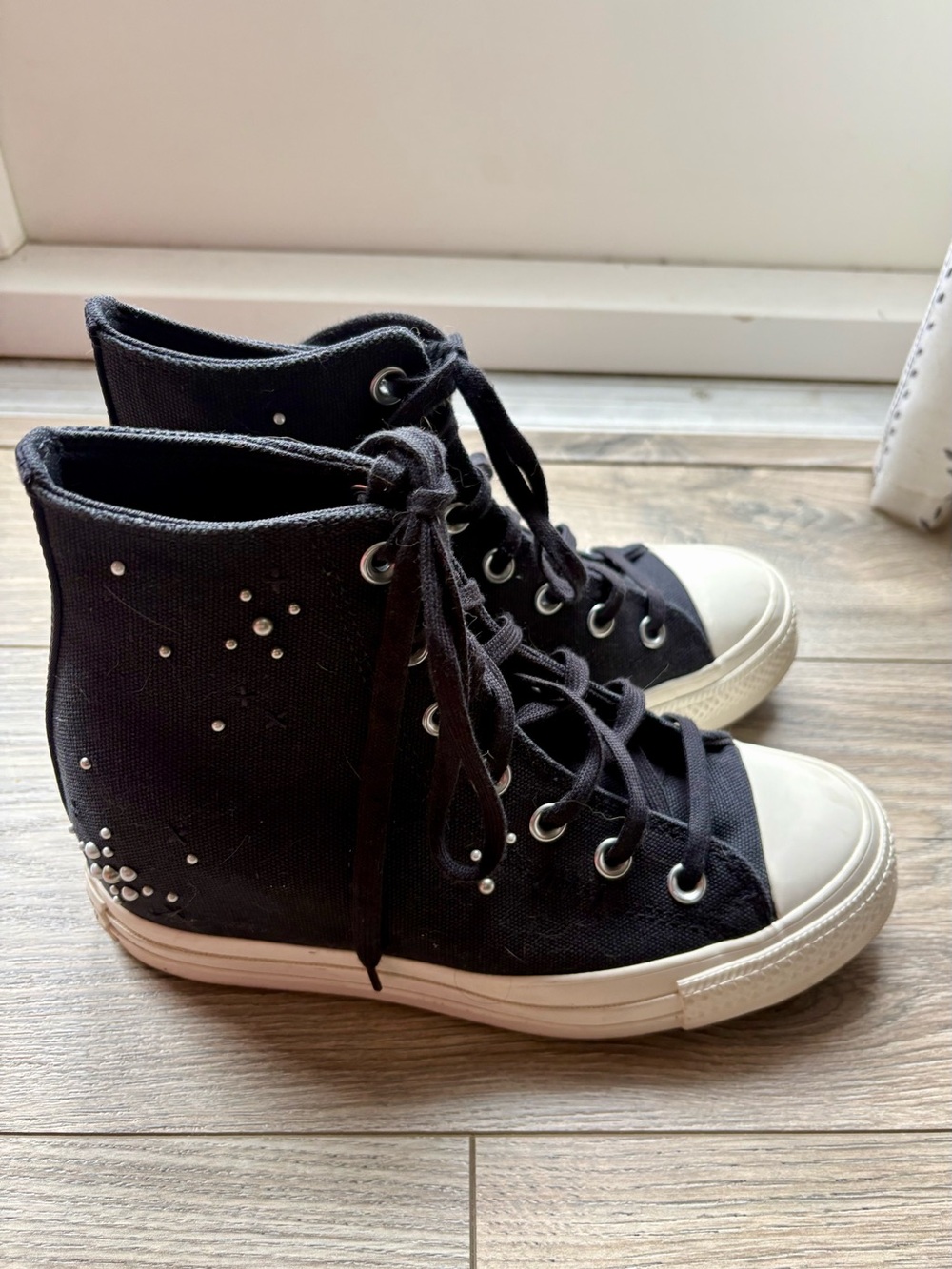 Women’s Converse Chuck Taylor All Star Wedge Sneakers with Pearls and Studs